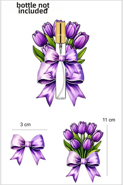 Sinek Kupası Tasarım 20 Pieces of Purple Tulip Flower Cardboard Decorated Gla...