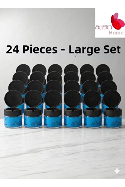 Adalinhome Glass Jar Ashtray with Lid – Anti-Odor Stylish Design 24 Pieces