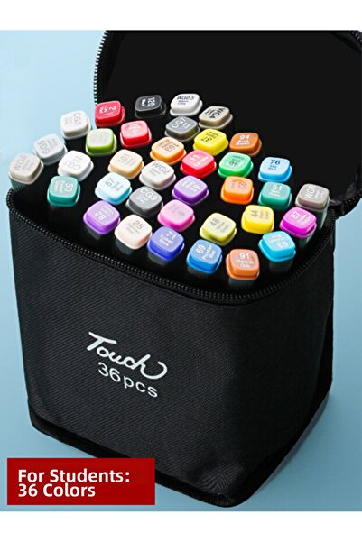 Mutluanlar Hediyelik 36-Color Double-Tipped Thick/Thin Tip Felt Marker Set - ...