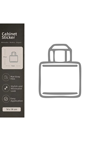 Reysa Tasarım Bags Matte Gray Decorative Foil Sticker 14X14 cm