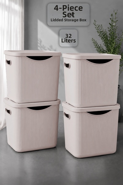 Meleni Home 4-Piece Multi-Purpose Storage Box - Decorative In-Cabinet Organiz...