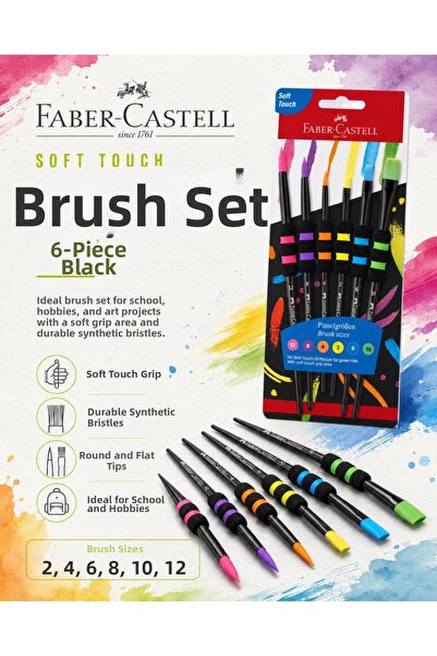 Faber Castell Faber-Castell Soft Touch Brush Set 6-Piece Black