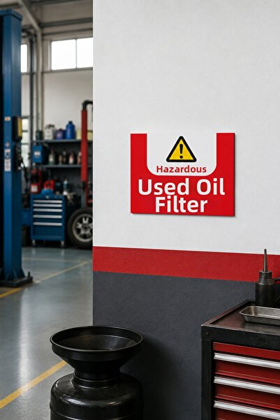 Happynesso "Rejudged Waste Oil Filter" Warning Sign 25X35 cm – Foil Printing ...