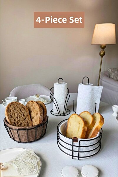 Edora Home Set of 4 Black Swan Napkin Holders, Upright Paper Towel Holders wi...