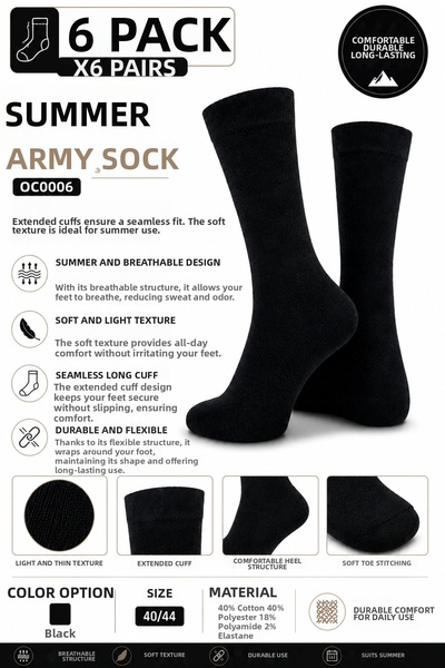 OIL COMPANY Summer Socks Soft Ranger Lightweight Thin Soft Toe Long Socks