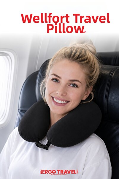 ergo travel Wellfort Orthopedic Travel Pillow Visco Travel Pillow with Neck S...