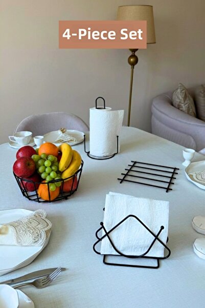 Edora Home Σετ 4 τεμαχίων Μαύρη Τριγωνική Θήκη Χαρτοπετσέτας, Όρθια Θήκη Χαρτ...