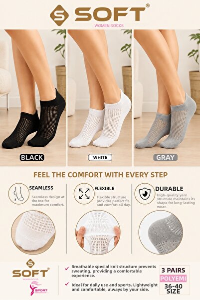 MultiButik Polyamide Flexible Durable Seamless Unisex Booties Socks