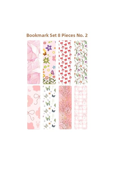 Seçkin Trend 8-Piece Bookmark Set-2, 4X14Cm, Laminated Coating for Water and ...