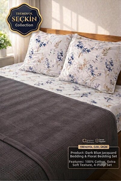 KURT Bella Home Double Cotton Honeycomb Pique Set 200X230 cm 4-Piece Summer P...