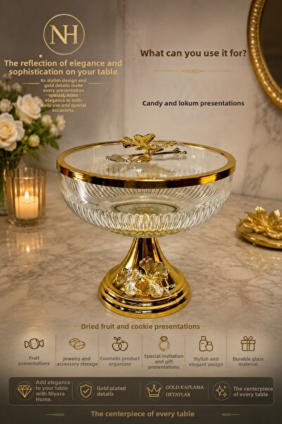 Niyara home انعكاس الأناقة والجمال على طبقك، تصميم أنيق وتفاصيل ذهبية تجعل كل...