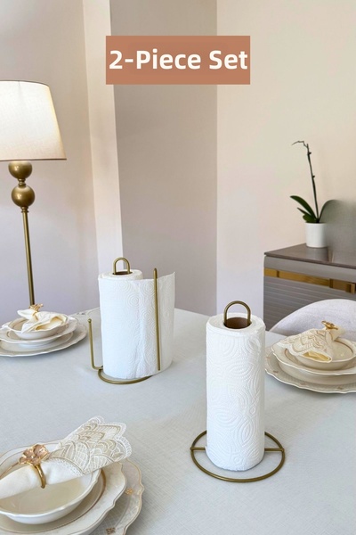 Edora Home مجموعة من 2 حامل مناديل ورقية ذهبي غير لامع، حامل مناديل ورقية عمو...