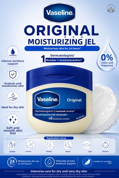 Vaseline جل مرطب أصلي 100 مل |   جل ترطيب مكثف للعناية بالجسم واليدين |   الع...