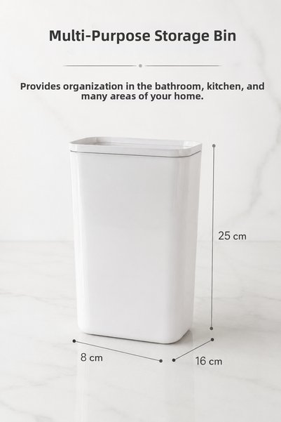 Generic Brand 2-Pack 3 Lt Tablet Detergent Storage Container – Bathroom Kitchen Organizer Box Organizer White