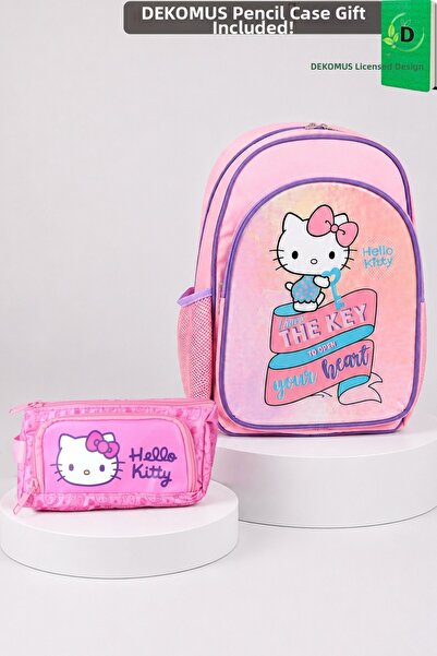 Hello Kitty x Dekomus Heart Key Collection Σετ Σχολικής Τσάντας και Θήκης Μολ...