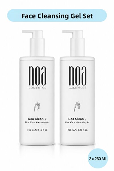 noa cosmetics مجموعة جل تنظيف الوجه بماء الأرز المضاد للرؤوس السوداء وحب الشب...