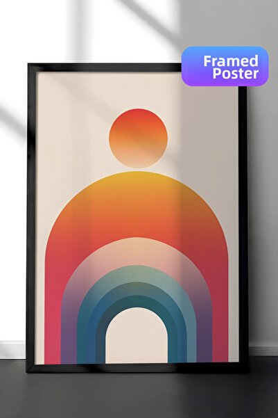 Zestia Pictură murală de artă minimalistă cu ramă neagră, siluetă umană în cu...