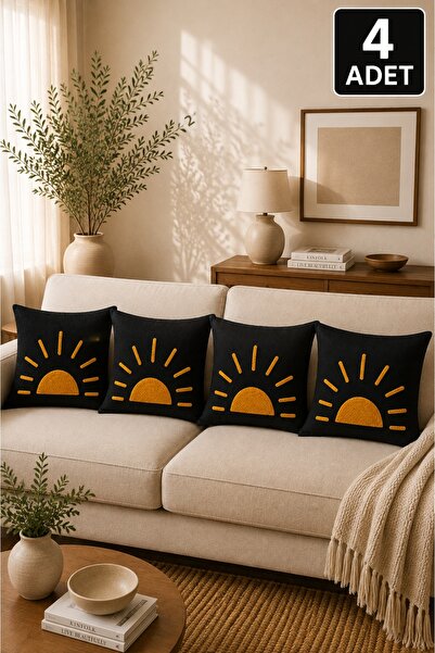 SEVMİŞ HOME Set of 4 Punch Throw Pillow Covers – Same Color and Pattern – Dec...