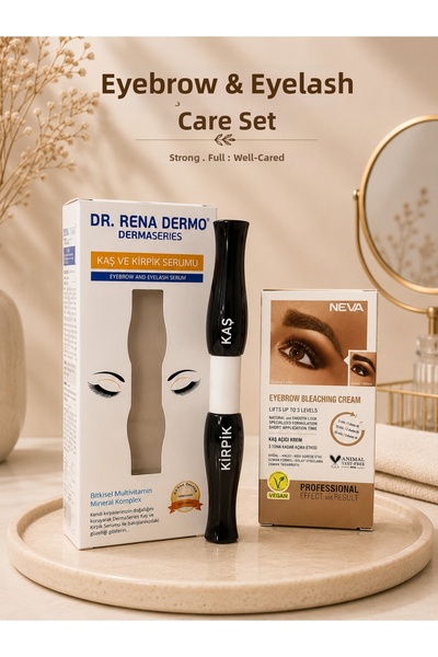 Dr. Rena Dermo Eyebrow and Eyelash Care Serum and Eyebrow Lightener 2-Piece E...
