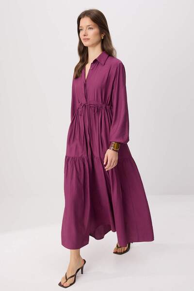 Συλλογή Trendyol Φόρεμα και ολόσωμη φόρμα σε μπορντό χρώμα χωρίς επένδυση, απ...