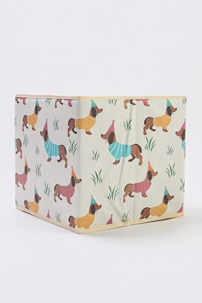 TRENDYOLMİLLA HOME Multi-Purpose Toy Box with Dog Figure/Kids' Room Organizer