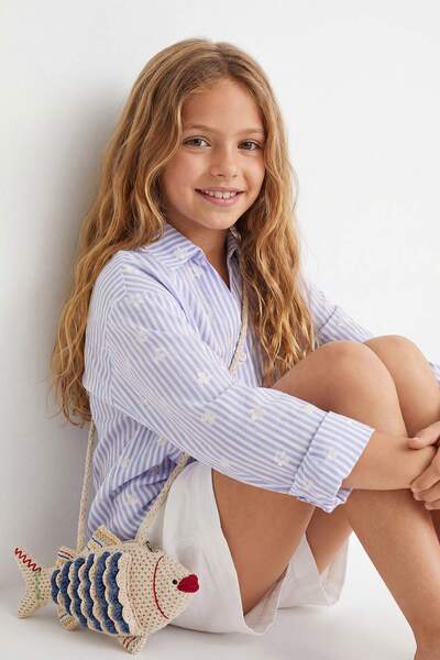 TRENDYOLKIDS Бяла момичешка риза с дълъг ръкав TKDSS26GO00009