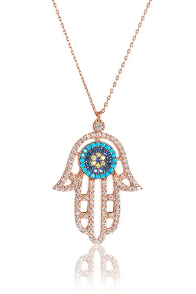 BY BARUN SİLVER Fatma'nın Eli Kolye - Rose KL-0200