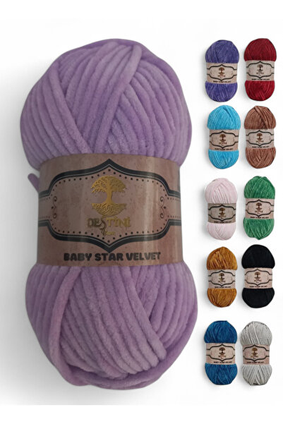destini Velvet Knitting Thread 100 gr 120 Mt Baby Blanket, Cardigan, Poncho, ...