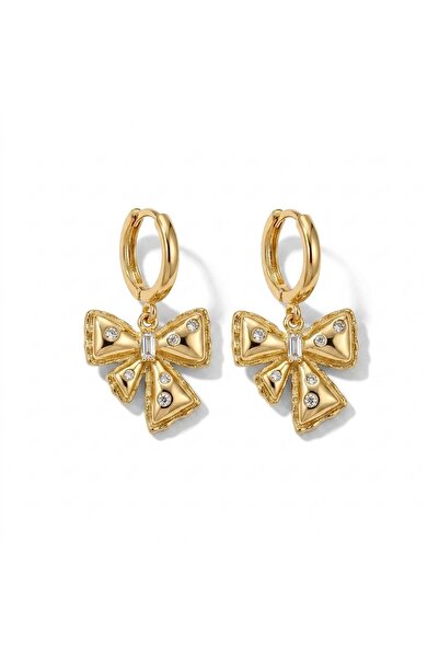 h&b design jewel Steel Gold Bow Earrings