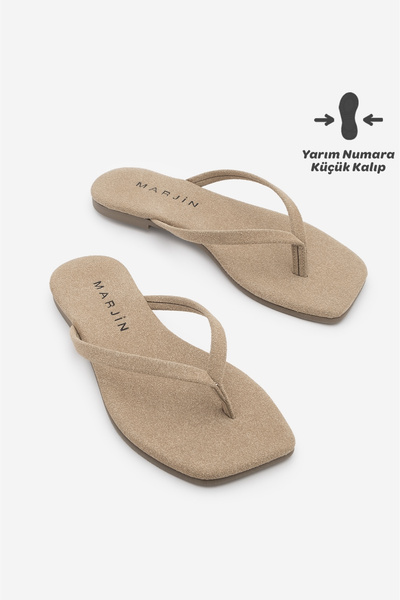 Marjin Γυναικείες παντόφλες με λεπτά λουράκια και ανοιχτή μύτη, καθημερινές, ...