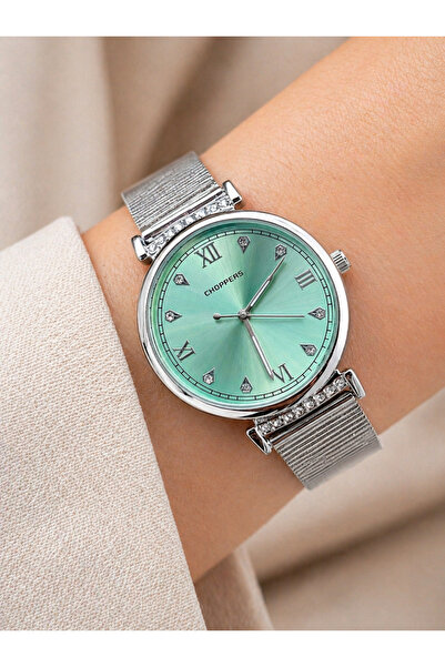 Weluxa Vintage Women's Wrist Watch with Silver Color Stone Steel Band