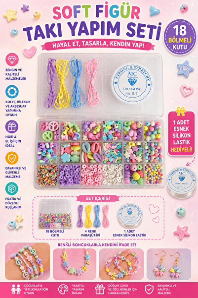 By MO Accessories Σετ κατασκευής κοσμημάτων Fimo για παιδιά σε απαλά χρώματα ...