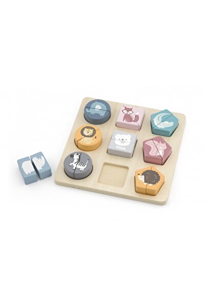 Viga Wooden cube puzzle with wild animals, PolarB