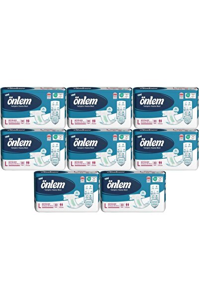 ÖNLEM Yetişkin Bezi Bel Bantlı Tekstil Yüzey L - Large - Büyük 240 Adet (8PK*30)