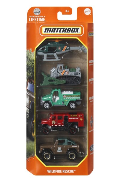 mattel MATCHBOX SET 5 MASINUTE METALICE MBX WILDFIRE RESCUE SCARA 1:64
