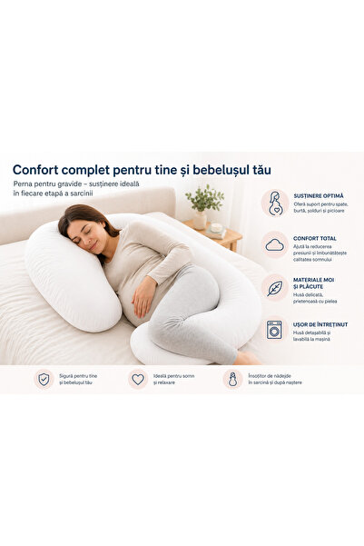 OEM Pernă de sarcină multifuncțională Bebedeco în formă de C, husă albă