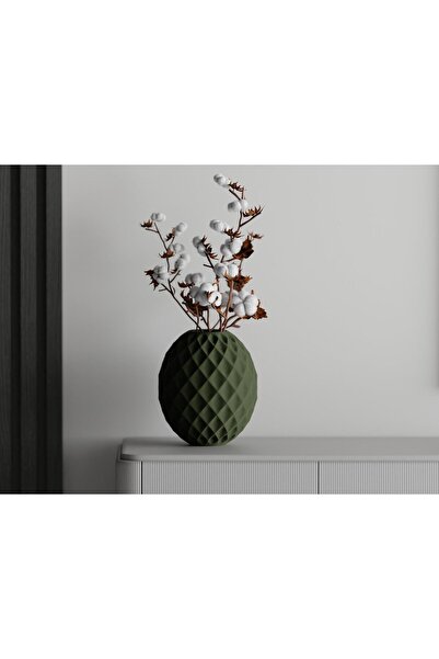 Sani Vază decorativă Sani, Cristal 121 x 121 x 140 mm, Verde închis mat
