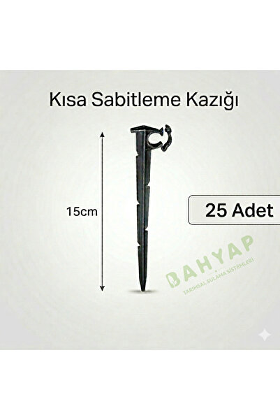 Bahyap Damlama Sulama Klipsli Boru Sabitleme Kazığı 15cm Kısa - 25 Adet