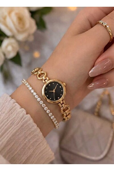 Evaa Jewelry Accessories ساعة يد نسائية من طراز Pinterest مع سوار في صندوق هد...