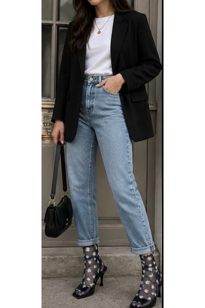 DİLARRA Boutique Daisy Navy Blue Tulle Socks