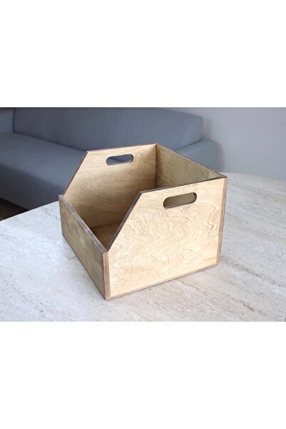 Limon Dekor Ahşap LP Plak Sandığı 12" Ceviz Rengi- Organizer Kutu - Wooden LP Record Box