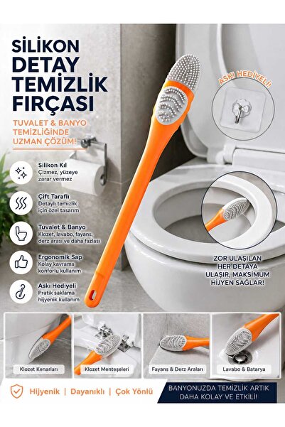 Kinlee Ördek Tasarımlı Silikon Detay Tuvalet Fırçası Askı Aparatı Ve Detay Te...