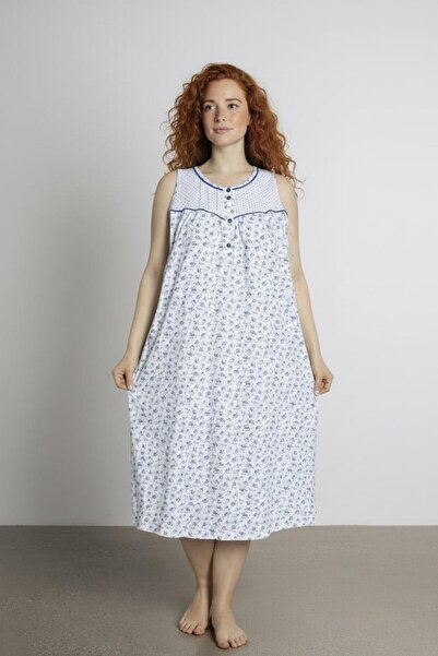 Nitesheys 100% Cotton Combed Cotton Atinç Large Size Mother's Nightgown, Hosp...