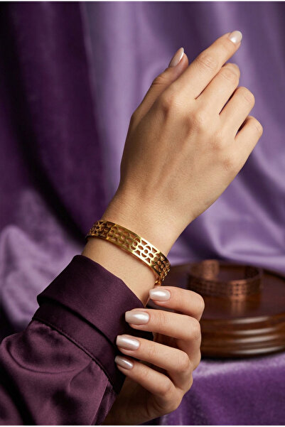 Begondio Minimalist Italian Style Laser Engraved Women's Cuff Bracelet