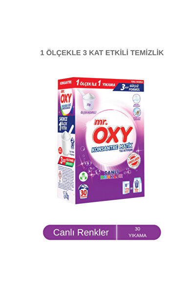 MR.OXY Mr. Oxy Konsantre Matik Toz Çamaşır Deterjanı - Canlı Renkler