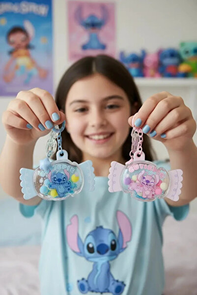 Miniso Disney Lisanslı Stitch Şeker Figürlü Boncuklu Anahtarlık – Parti Seris...