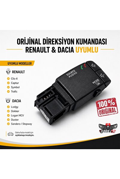 GARAJ 52 Renault Dacia Direksiyon Kumandası Orijinal | Clio 4 Symbol Duster S...