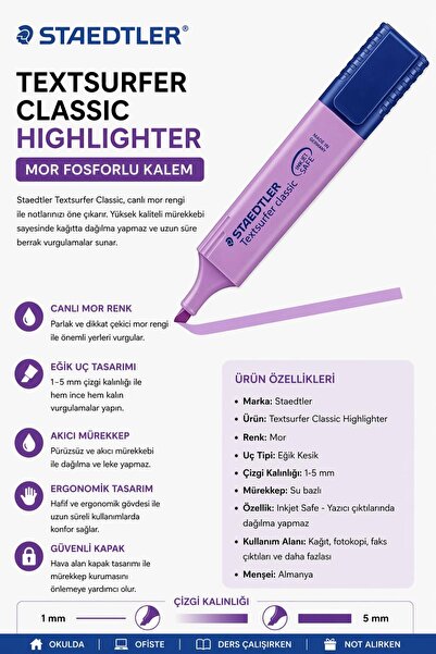 Generic Brand Textsurfer Classic Highlighter Purple Highlighter