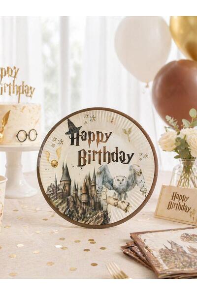 Parti Adresi Karton Doğum Günü Tabağı Harry Potter Temalı Tabak 8'li