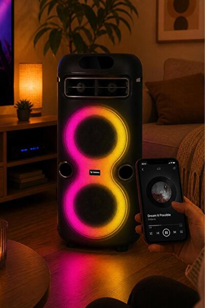 Torima Bluetooth Hoparlör Rgb Işıklı Mikrofonlu Taşınabilir Speaker D41 Siyah